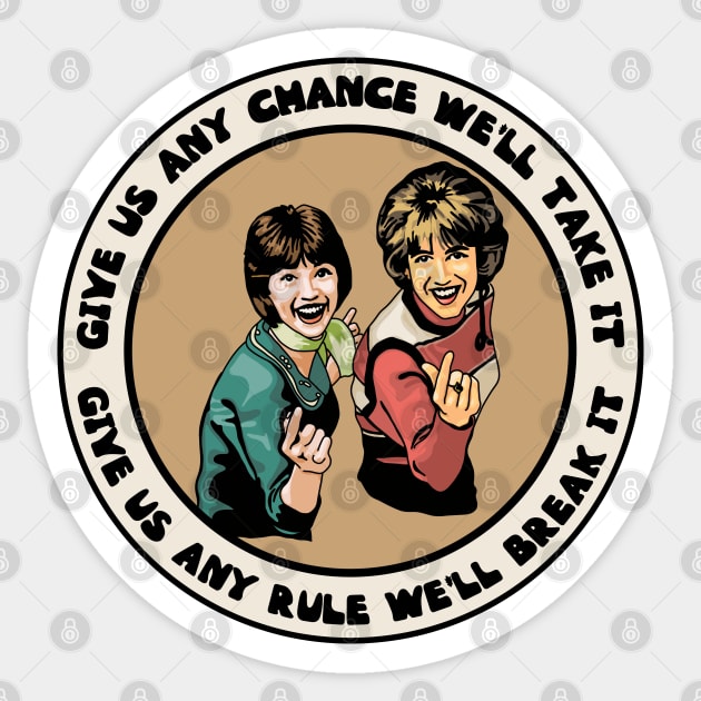 Laverne and Shirley Sticker by Slightly Unhinged